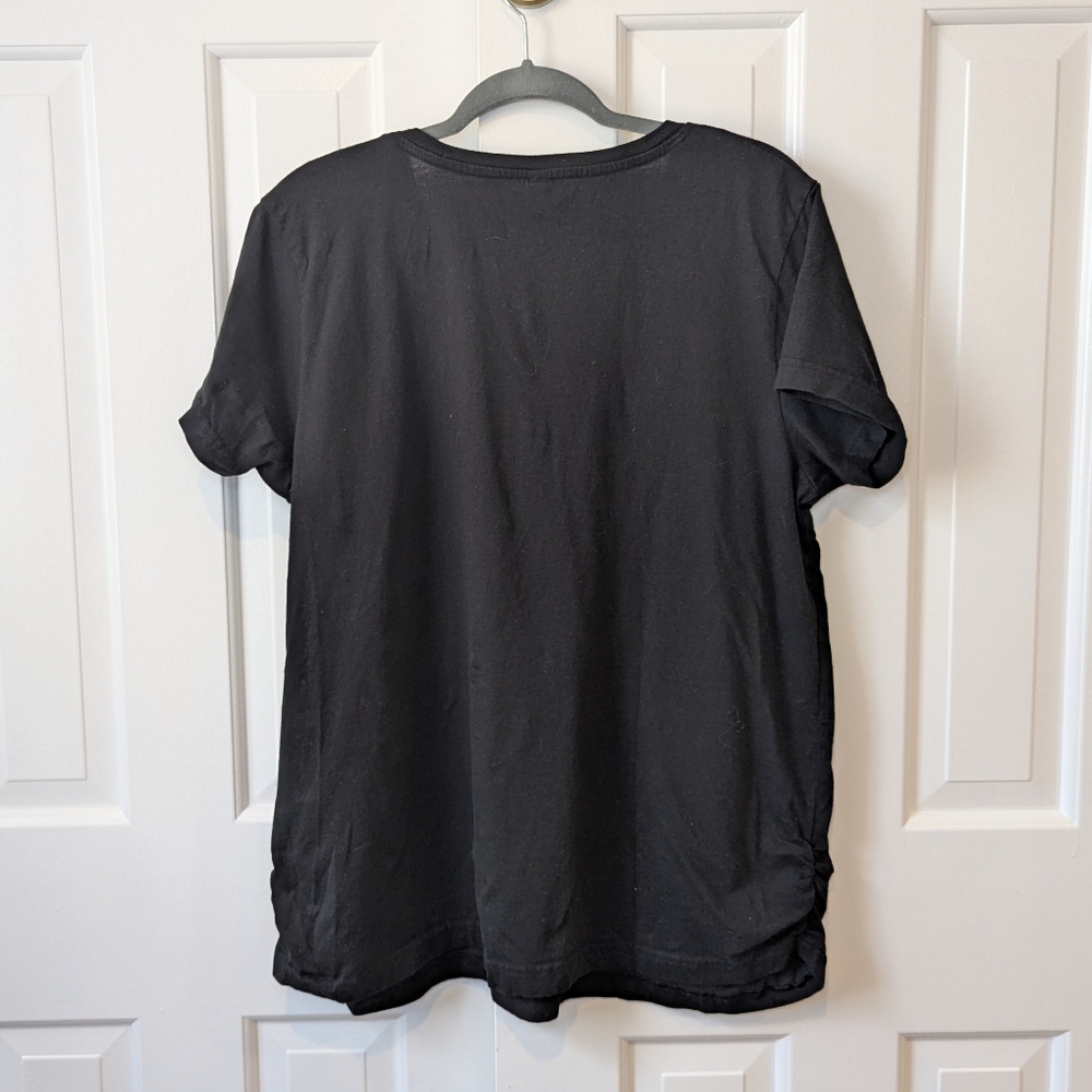 Maternity Soccer Ball Pregnancy T-Shirt XL Rouching Soccer Mom Sports Black - Picture 5 of 9